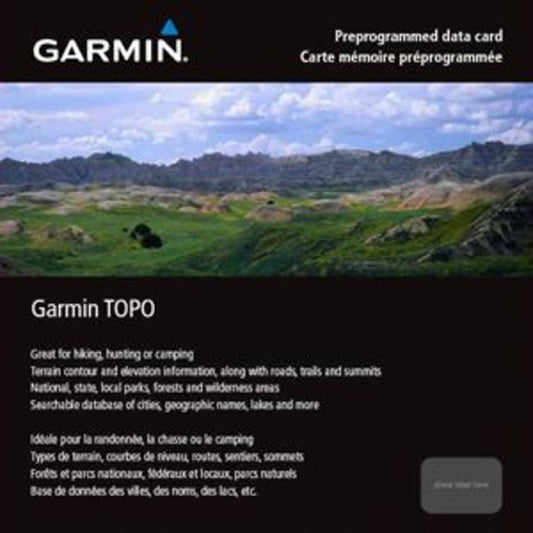 Garmin TOPO Canada-Centre, carte microSD