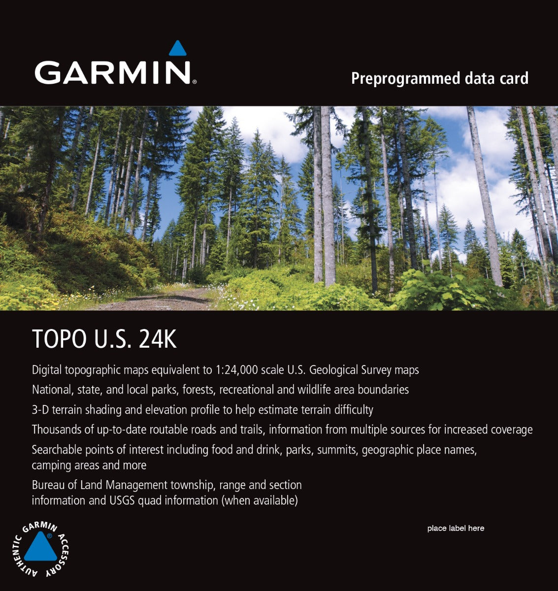 Carte SD Garmin TOPO US 24K Centre Nord