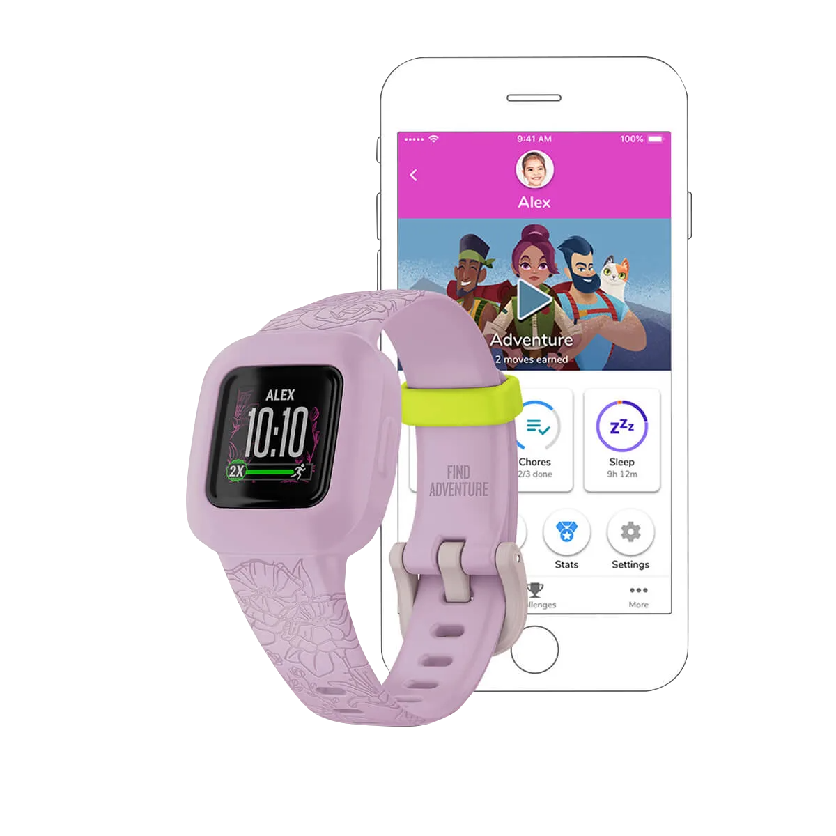 Garmin Vivofit jr 3 Lilac Floral Refurbished