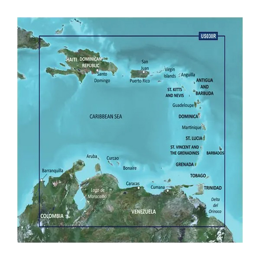 Cartes Garmin des Caraïbes et de la côte sud-est BlueChart g3 Vision | VUS030R | microSD/SD (010-C0731-00)