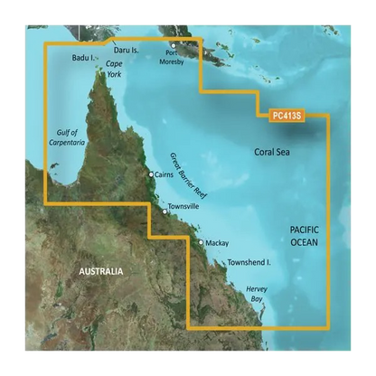 Garmin Australia, Mornington Island to Hervey Bay Coastal Charts BlueChart g3 Vision | VPC413S | microSD/SD (010-C0871-00)