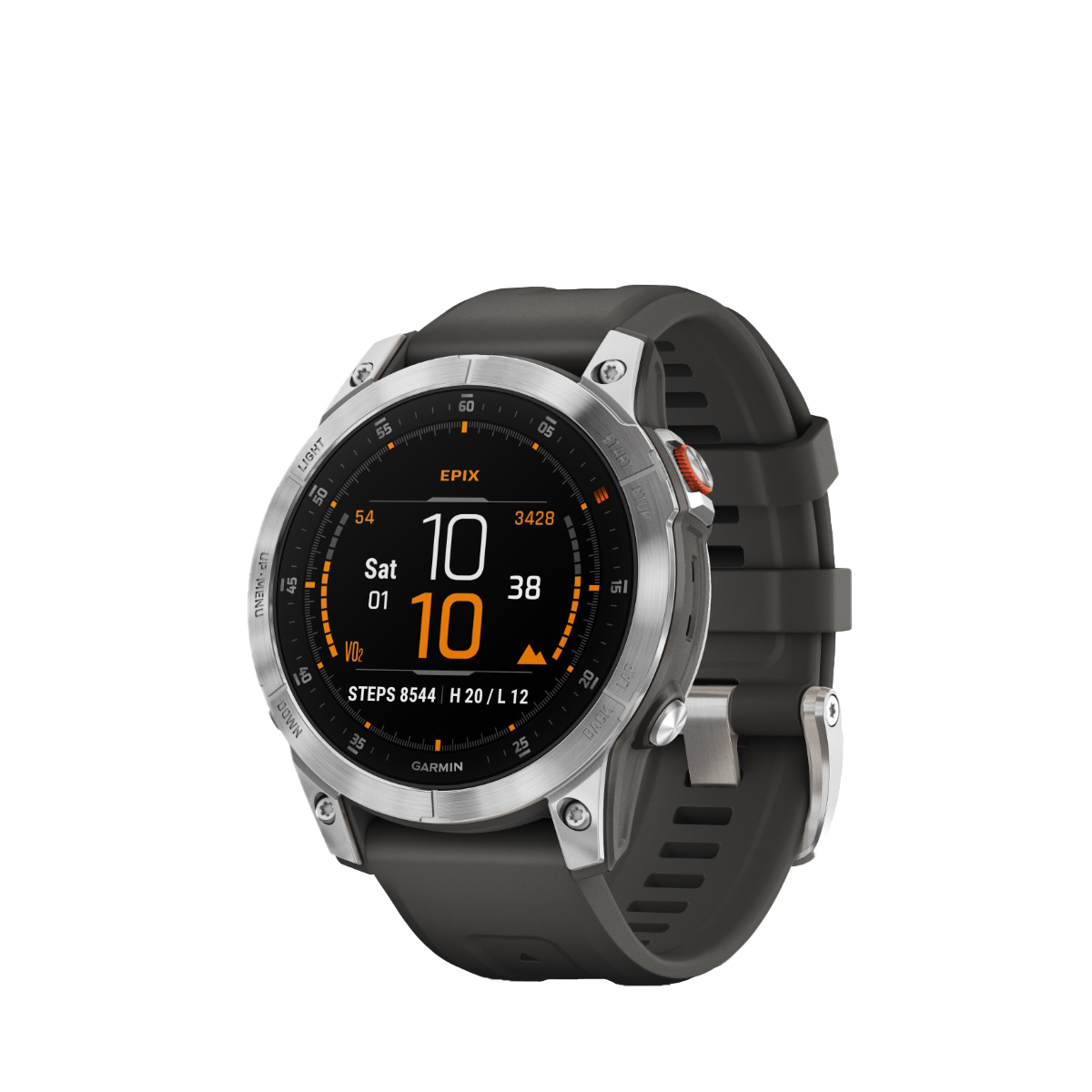 Garmin epix (Gen 2), Slate Steel, montre connectée GPS d'aventure haut de gamme avec cartes et lampe de poche intégrée (010-02582-00)