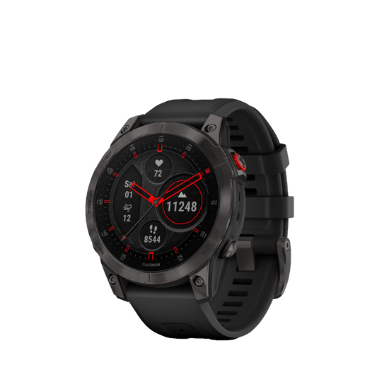 Garmin epix (Gen 2), montre connectée GPS d'aventure haut de gamme en titane noir avec cartes et lampe de poche intégrée (010-02582-10)