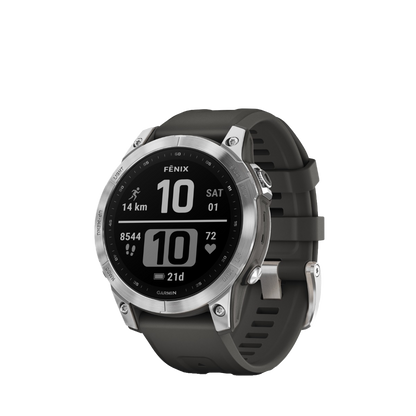 Garmin fenix 7S - Argent avec bracelet en graphite (010-02539-00)