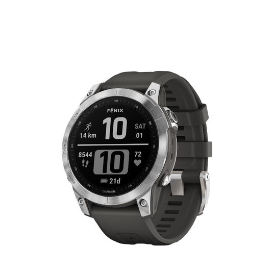 Garmin fenix 7S - Argent avec bracelet en graphite (010-02539-00)