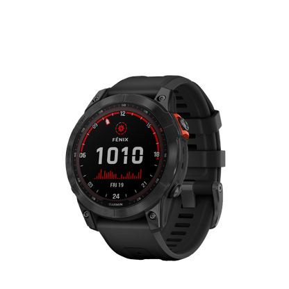 Garmin Fenix 7 Solar, Slate Gray with Black Band (Garmin Certified Refurbished)