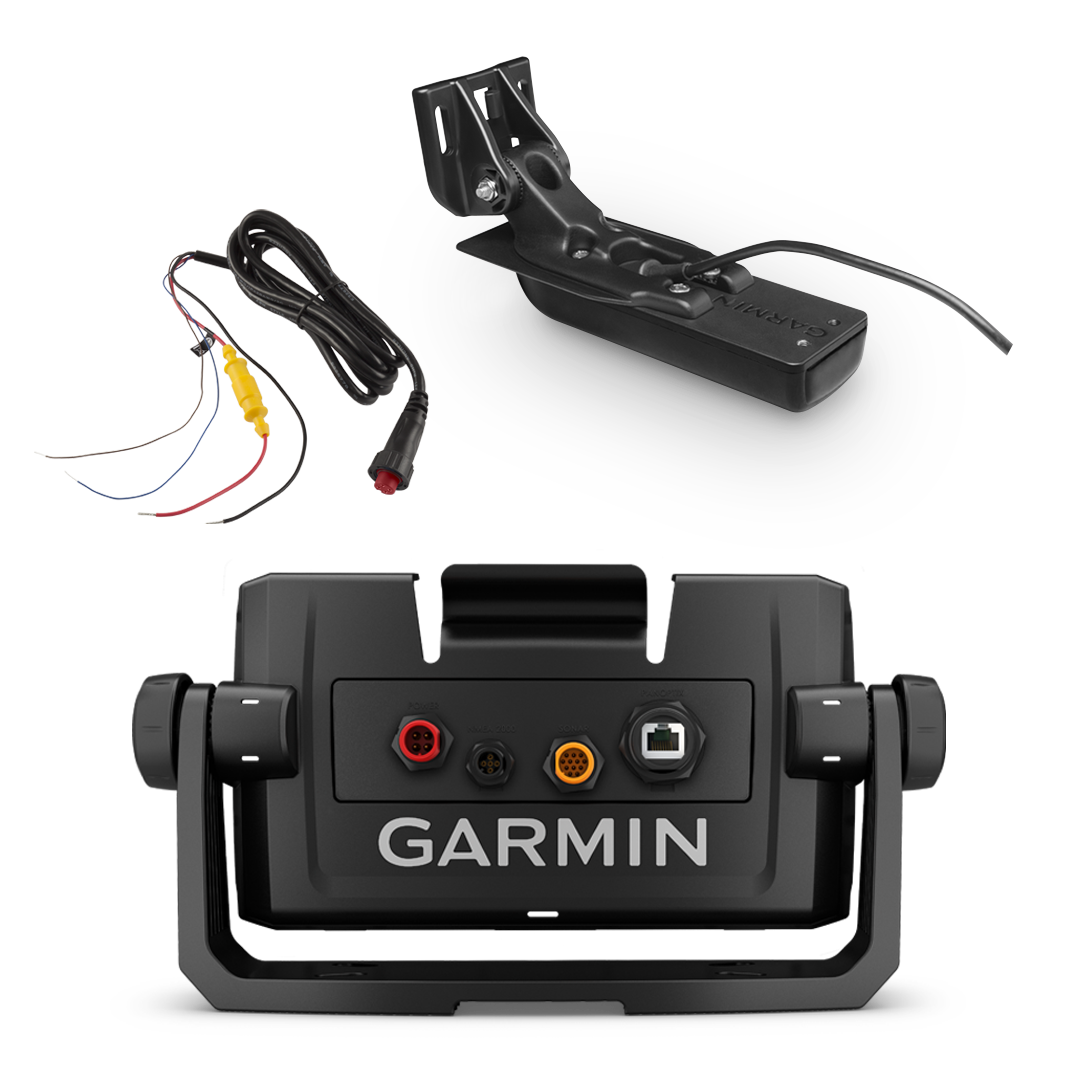 Kit bateau Garmin ECHOMAP UHD 7Xcv, comprenant une sonde GT24HW-TM, un câble d'alimentation et un support (020-00200-21)