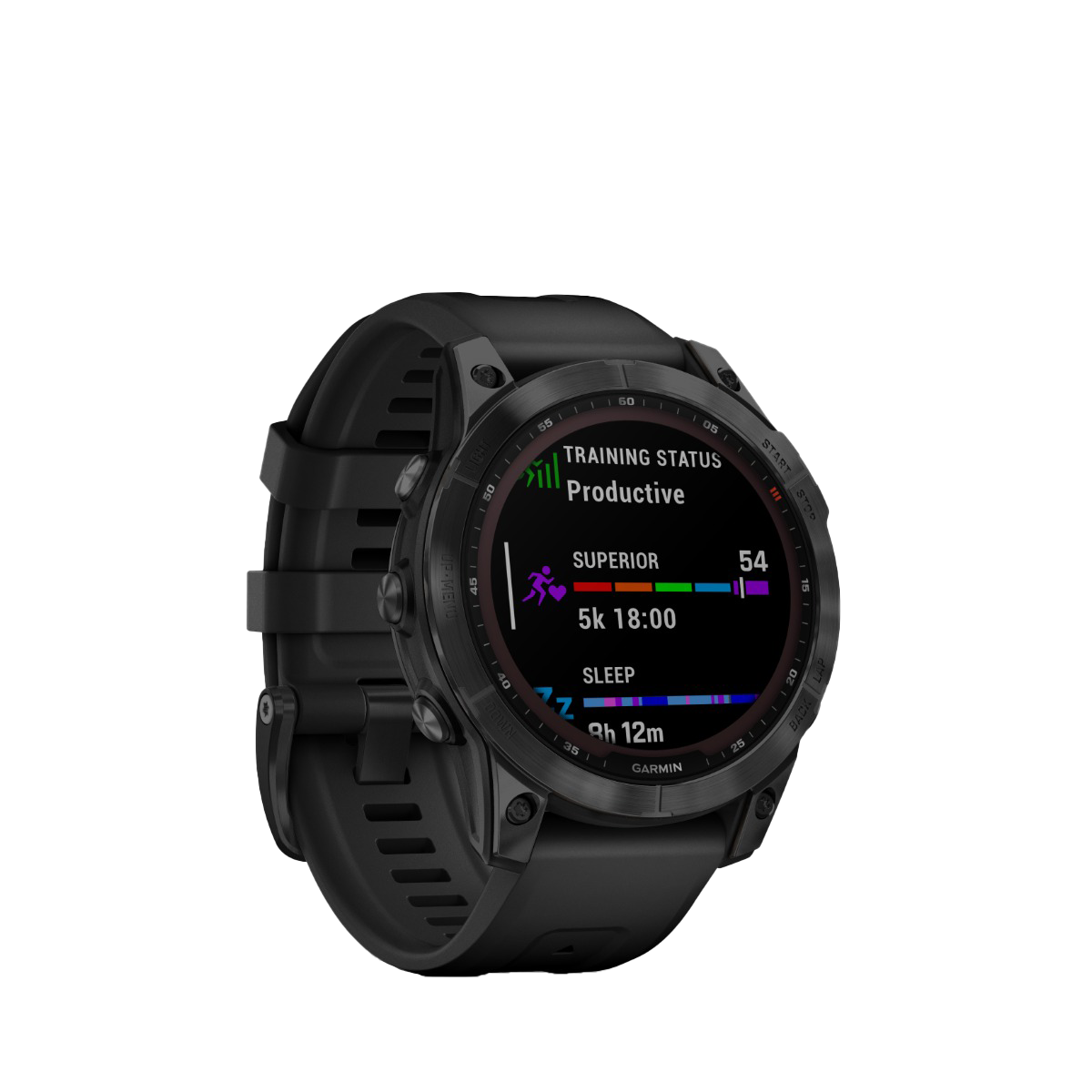 Garmin fenix 7 Sapphire Solar, titane DLC noir avec bracelet noir (010-02540-34)