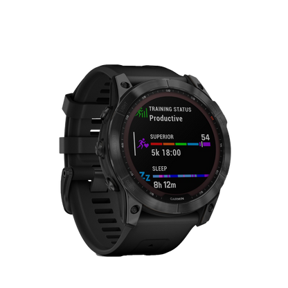 Garmin Fenix 7x Sapphire Solar - Black DLC Titanium with Black Band (010-02541-22)