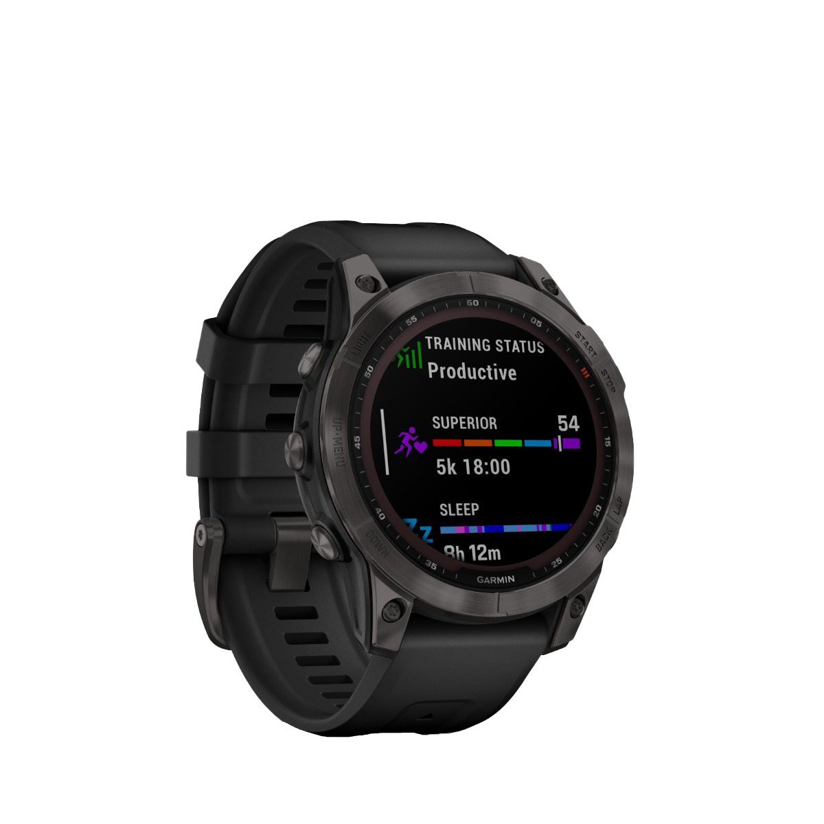 Garmin fenix 7S Sapphire Solar - Carbon Gray DLC Titanium avec bracelet noir (010-02539-24)