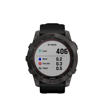 Garmin Fenix ​​7X Sapphire Solar - Gris carbone DLC Titanium avec bracelet noir (010-02541-10)