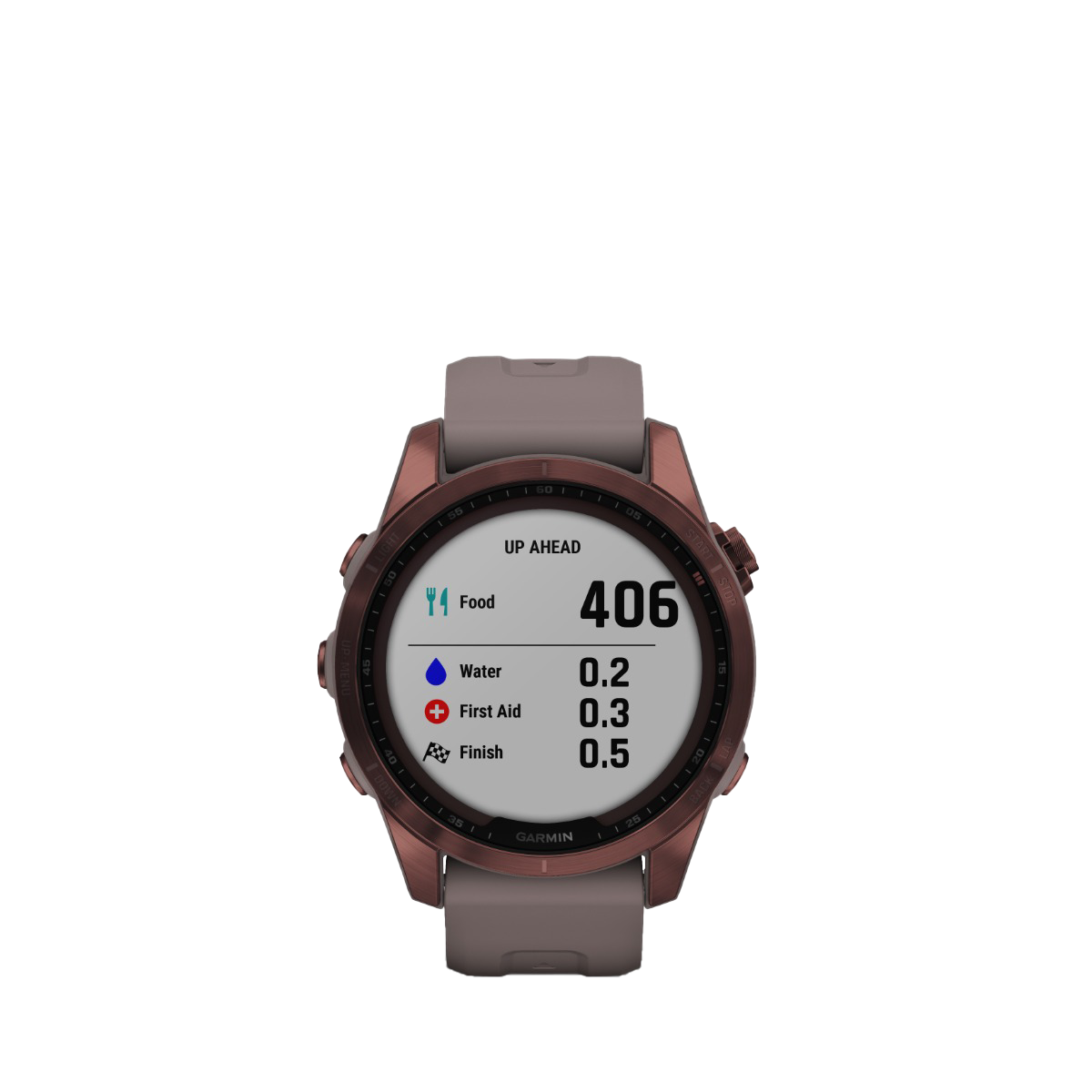 Garmin fenix 7S Sapphire Solar - Bronze foncé titane avec bracelet gris schiste (010-02539-28)