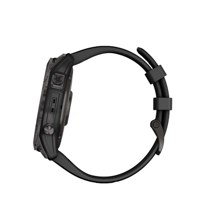 Garmin Fenix ​​7X Sapphire Solar - Gris carbone DLC Titanium avec bracelet noir (010-02541-10)