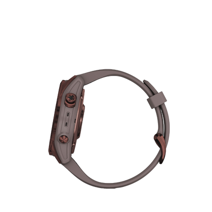 Garmin fenix 7S Sapphire Solar - Bronze foncé titane avec bracelet gris schiste (010-02539-28)