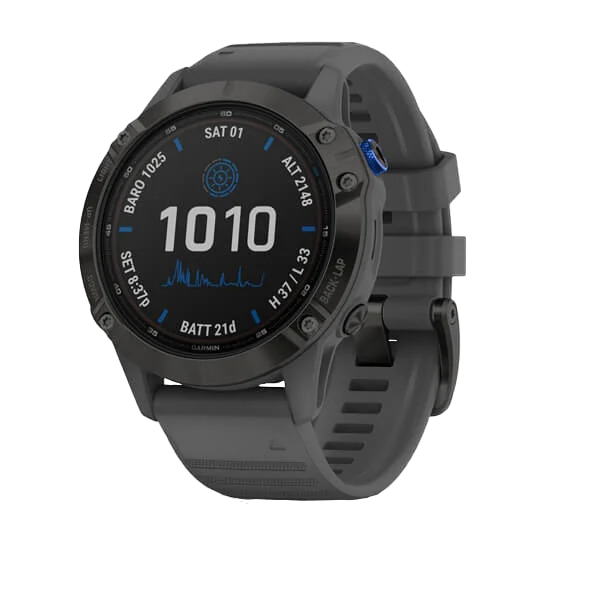 Garmin Fenix ​​6 Pro Solar - Noir avec bracelet gris ardoise (010-02410-10)