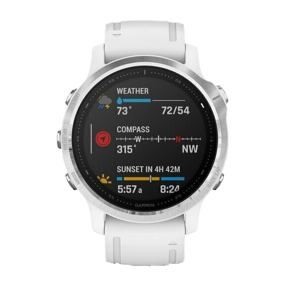 Garmin fenix 6S, White with White Band, GPS Smartwatch (Garmin Certified Refurbished)