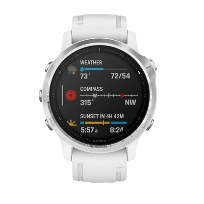 Garmin fenix 6S, White with White Band, GPS Smartwatch (Garmin Certified Refurbished)