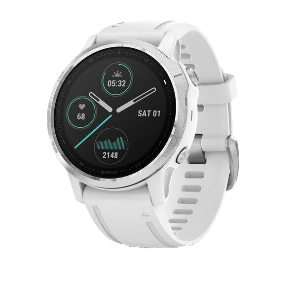 Garmin fenix 6S, White with White Band, GPS Smartwatch (Garmin Certified Refurbished)