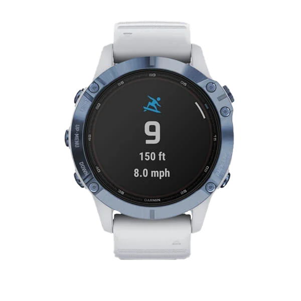 Garmin Fenix ​​6 Pro Solar - Bleu minéral avec bracelet Whitestone (010-02410-18)