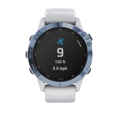 Garmin Fenix ​​6 Pro Solar - Bleu minéral avec bracelet Whitestone (010-02410-18)