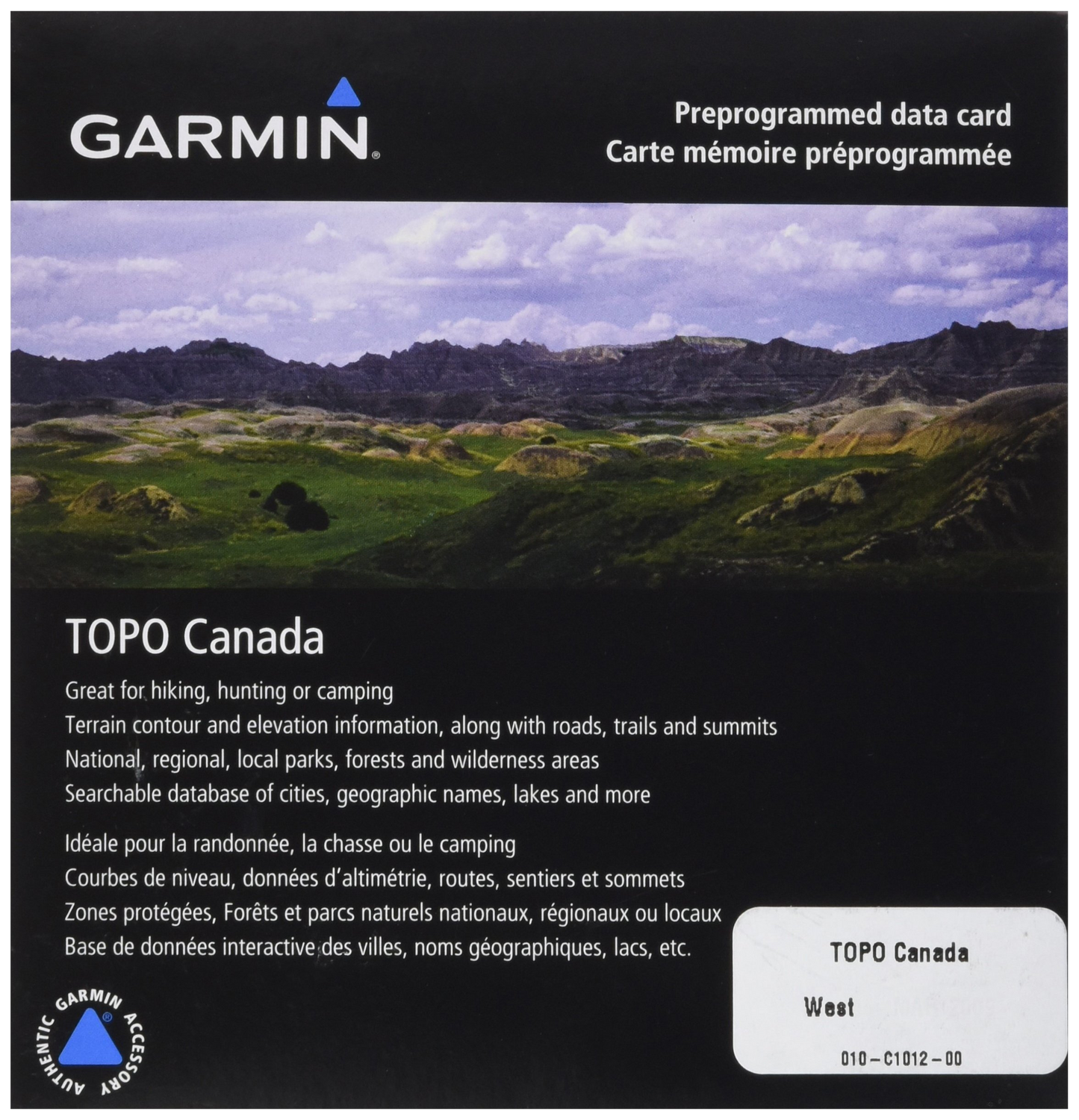 Garmin TOPO Canada-West, microSD Card