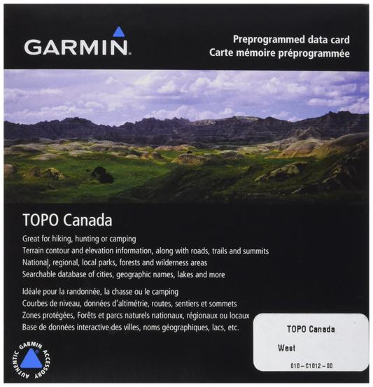 Garmin TOPO Canada-Ouest, carte microSD