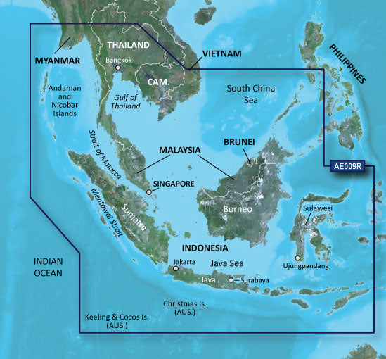 Garmin Singapore, Malaysia and Indonesia Charts BlueChart g3 Vision | VAE009R | microSD/SD