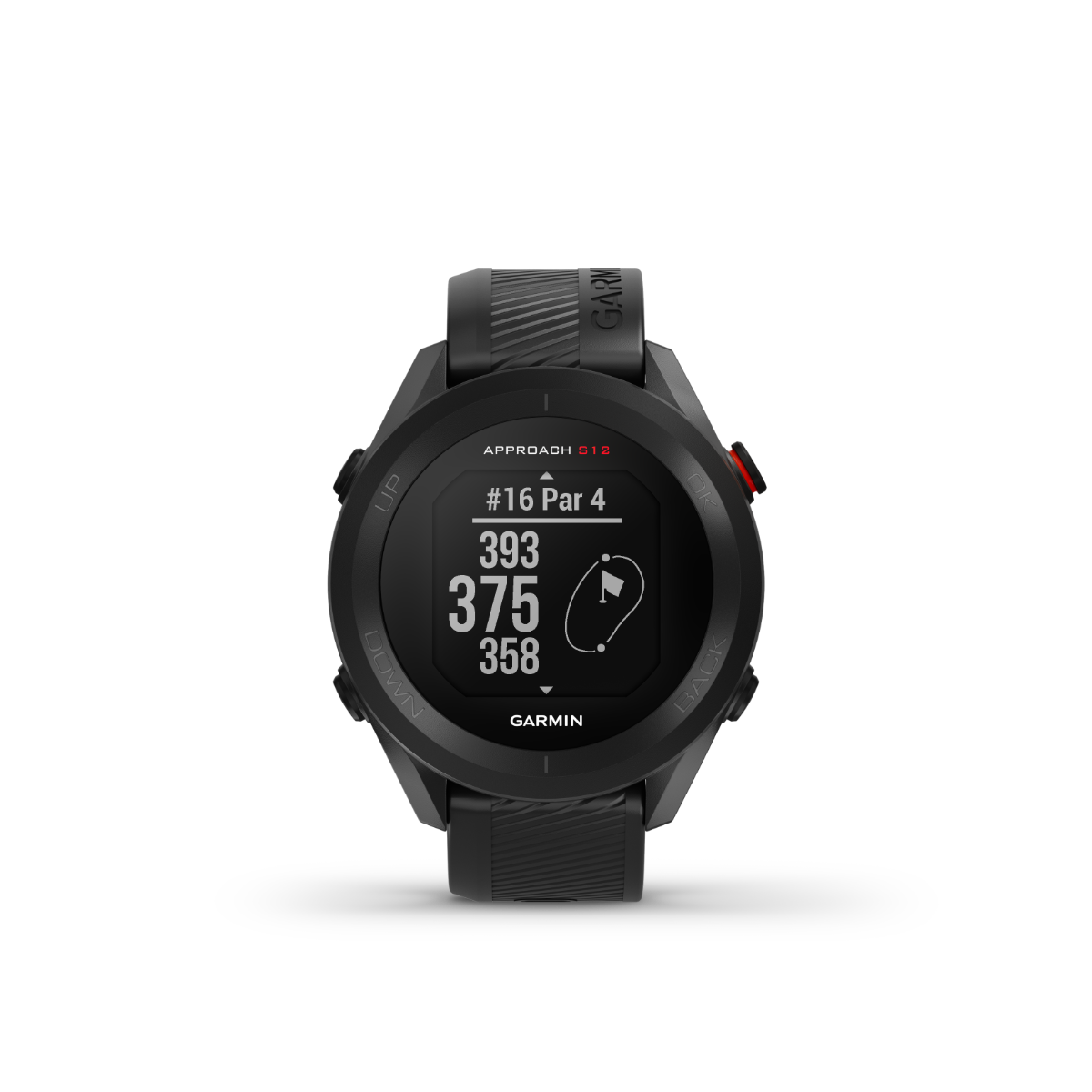 Garmin Approach S12, Noir, Montre GPS connectée de golf et télémètre (010-02472-00)