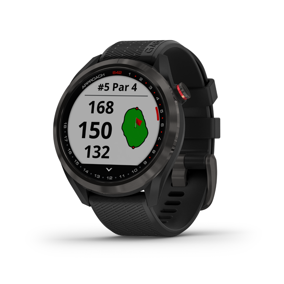 Garmin Approach S42, Noir, Montre GPS connectée de golf et télémètre (reconditionné certifié Garmin)