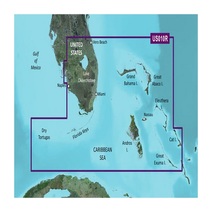 Cartes côtières Garmin des États-Unis, du sud de la Floride et du nord des Bahamas BlueChart g3 Vision | VUS010R | microSD/SD