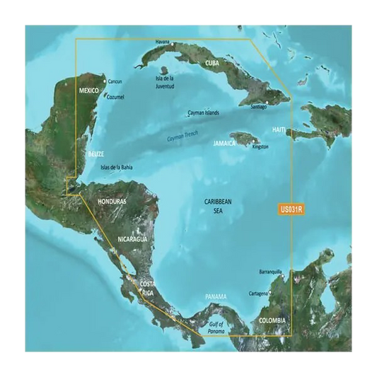 Cartes Garmin des côtes des Caraïbes et du sud-ouest BlueChart g3 | HXUS031R | microSD/SD (010-C0732-20)