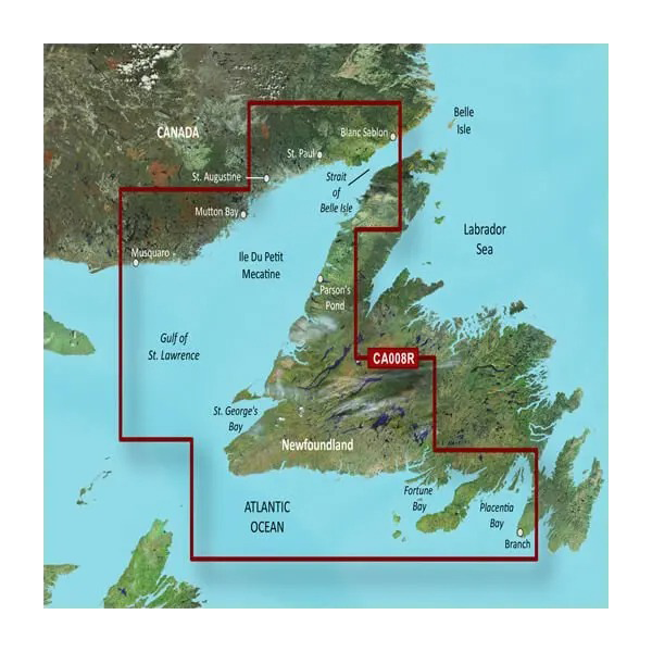 Garmin Canada, Newfoundland West Coastal Charts BlueChart g3 Vision | VCA008R | microSD/SD (010-C0694-00)