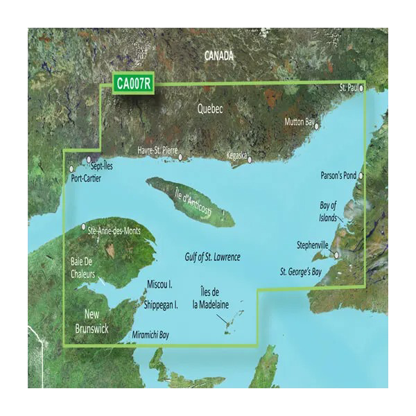 Garmin Canada, Les Mechins to St. George's Bay Coastal Charts BlueChart g3 Vision | VCA007R | microSD/SD (010-C0693-00)