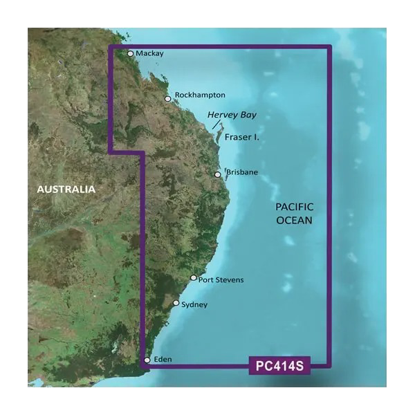 Garmin Australia, Mackay to Twofold Bay Coastal Charts BlueChart g3 Vision | VPC414S | microSD/SD (010-C0872-00)