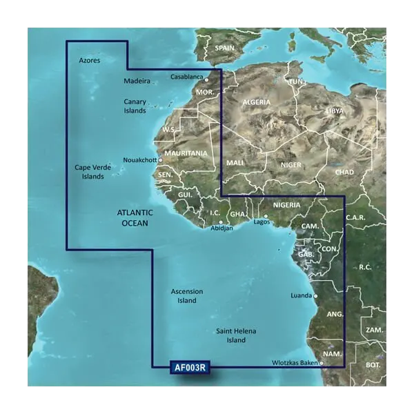 Garmin Africa, Western Coastal Charts BlueChart g3 | HXAF003R | microSD/SD (010-C0749-20)