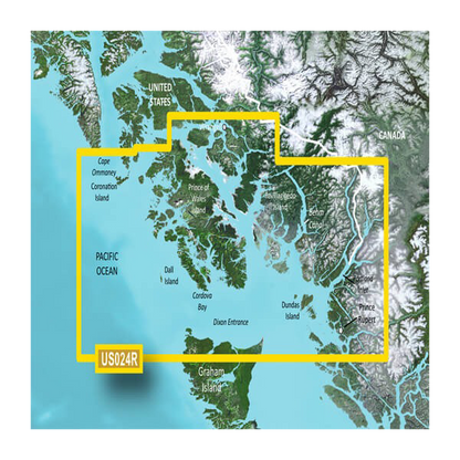 Cartes côtières Garmin US, Alaska, de Wrangell à Dixon Entrance BlueChart g3 Vision | VUS024R | microSD/SD