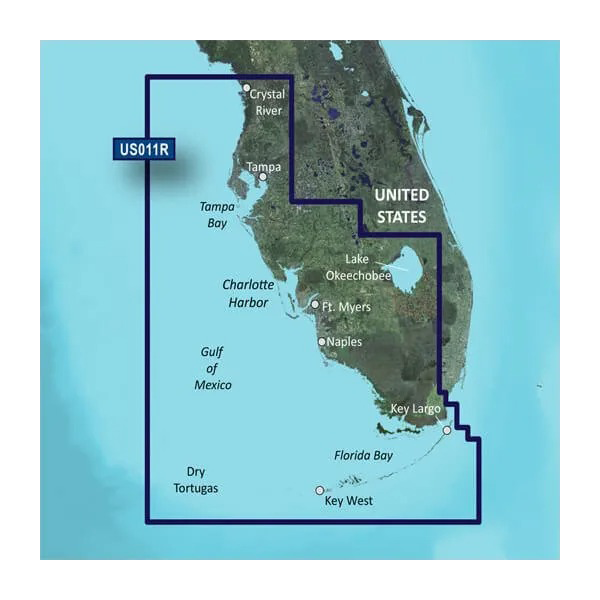 Cartes côtières Garmin US, sud-ouest de la Floride BlueChart g3 Vision | VUS011R | microSD/SD