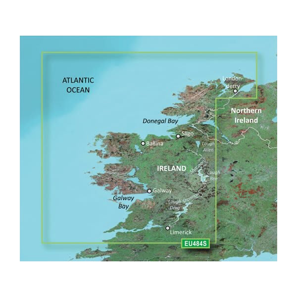 Cartes Garmin Irlande, Nord-Ouest BlueChart g3 Vision | VEU484S | microSD/SD