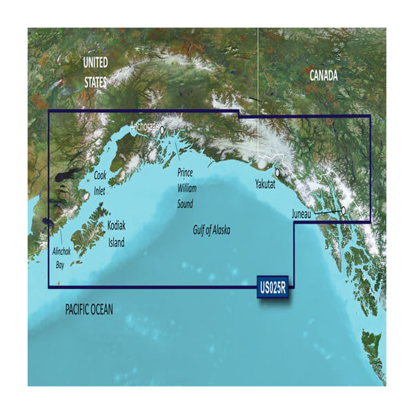 Cartes côtières Garmin US, Alaska, Anchorage à Juneau BlueChart g3 Vision | VUS025R | microSD/SD