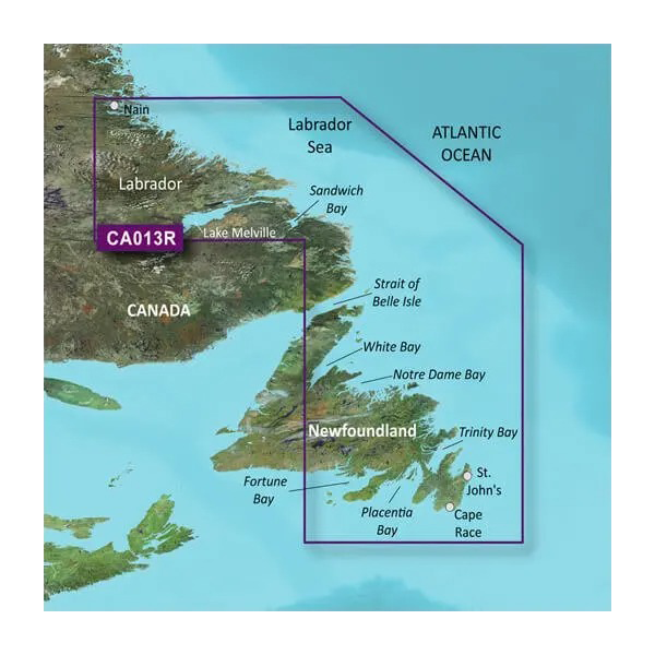 Garmin Canada, Labrador Coastal Charts BlueChart g3 Vision | VCA013R | microSD/SD (010-C0698-00)