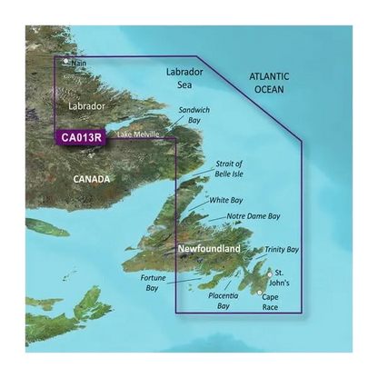 Garmin Canada, Labrador Coastal Charts BlueChart g3 Vision | VCA013R | microSD/SD (010-C0698-00)