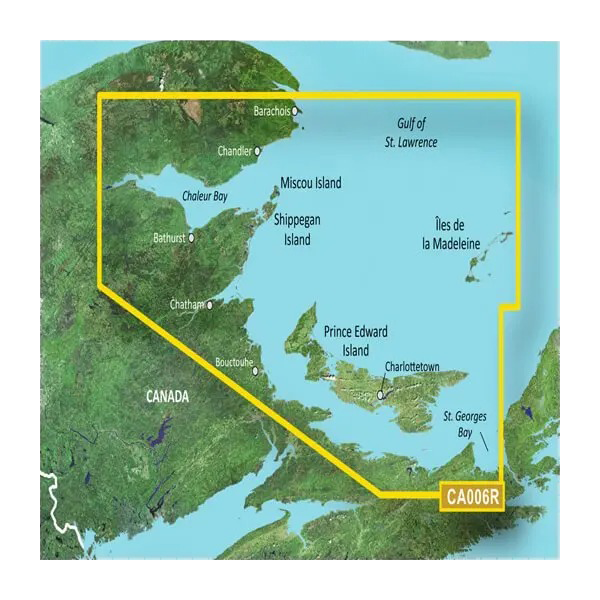 Garmin Canada, P.E.I. to Chaleur Bay Coastal Charts BlueChart g3 Vision | VCA006R | microSD/SD (010-C0692-00)