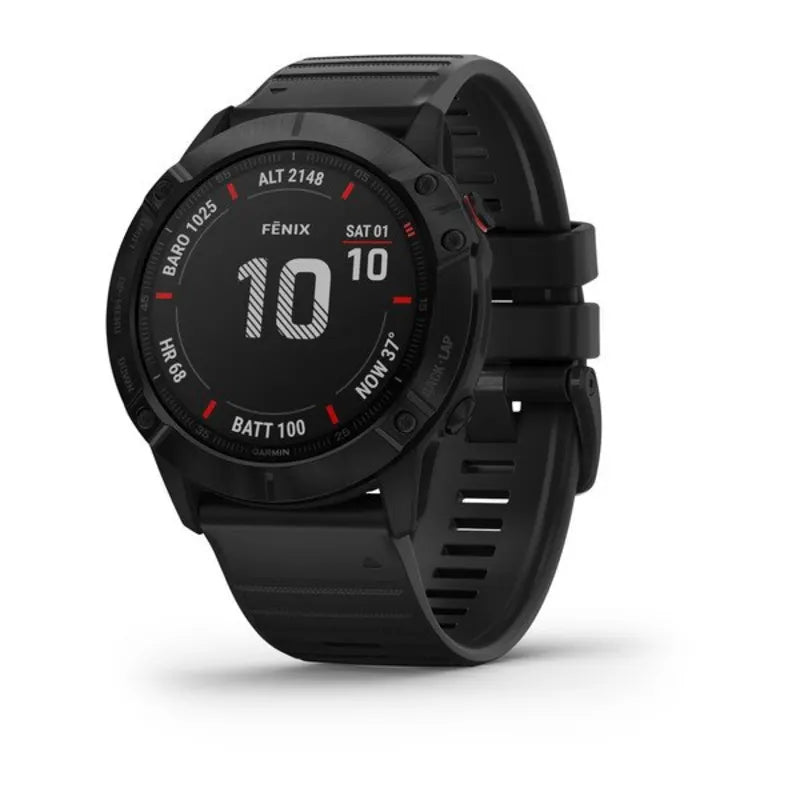 Garmin Fēnix 6X Pro et Sapphire Editions Pro Black avec bracelet noir (reconditionné certifié Garmin)