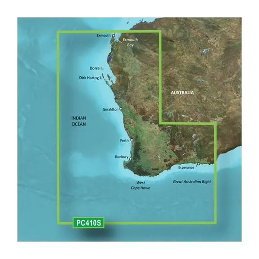 Garmin Australia, Esperance to Exmouth Bay Coastal Charts BlueChart g3 Vision | VPC410S | microSD/SD (010-C0868-00)