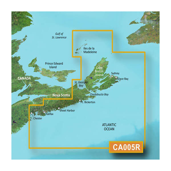 Garmin Canada, cartes de Halifax à Cap-Breton BlueChart g3 Vision | VCA005R | microSD/SD (010-C0691-00)