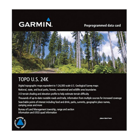 Carte microSD Garmin TOPO US 24K Ouest