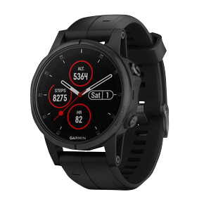 Garmin Fenix ​​5S Plus Sapphire Black avec bracelet noir (010-01987-02)