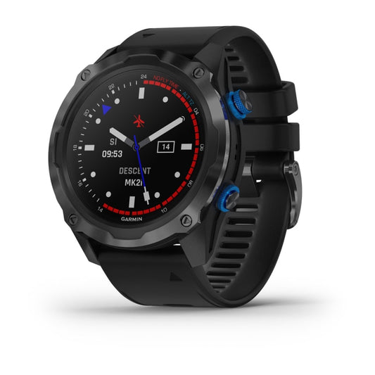 Garmin Descent Mk2i Titanium Carbon Gray DLC avec bracelet noir (remis à neuf certifié Garmin)