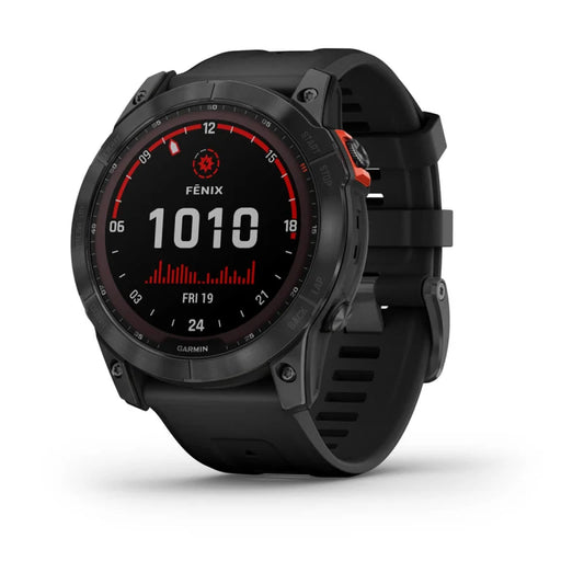 Garmin Fēnix 7X, édition solaire Gris ardoise avec bracelet noir (reconditionné certifié Garmin) 