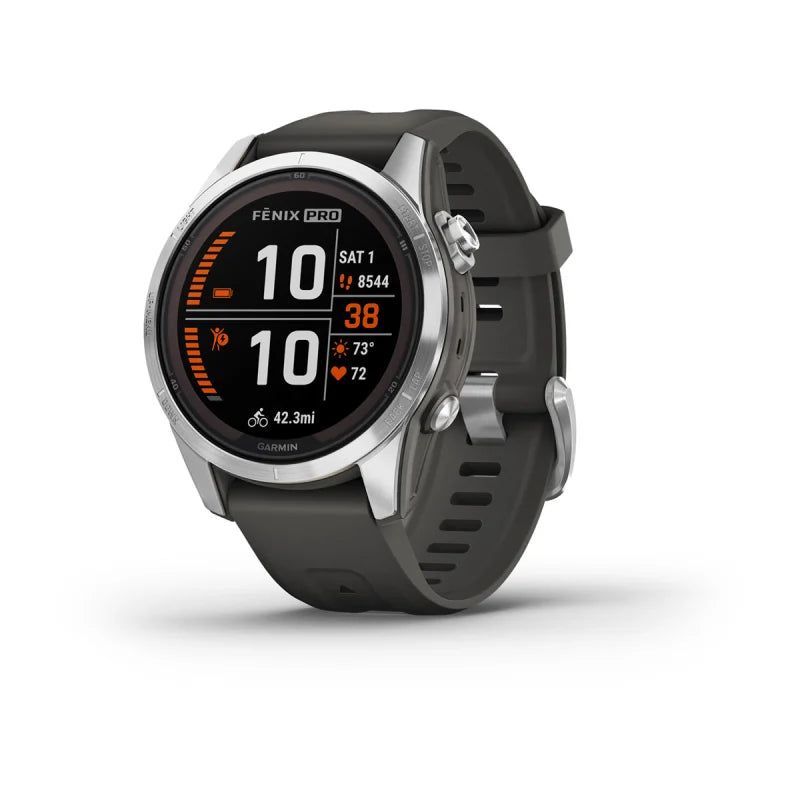 Garmin Fenix 7S Pro Solar Edition Silver with Graphite Band (010-02776-00)